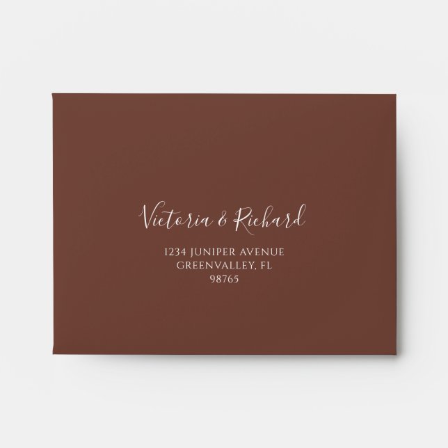 Terracotta Floral Boho Fall Self Addressed RSVP Envelope (Front)