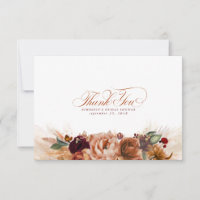 Terracotta Floral Boho Small Thank You