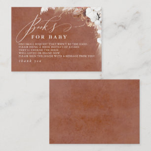 Terracotta Floral Books For Baby Enclosure Card