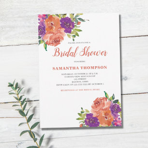 Terracotta Floral Botanical Bridal Shower Invitation