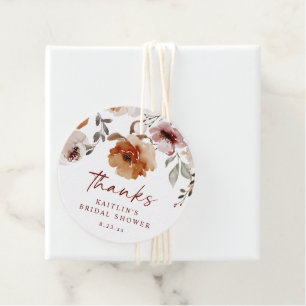 Terracotta Floral Bridal Shower Favour Tags