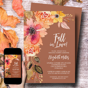 Terracotta Floral Bridal Shower Invitation