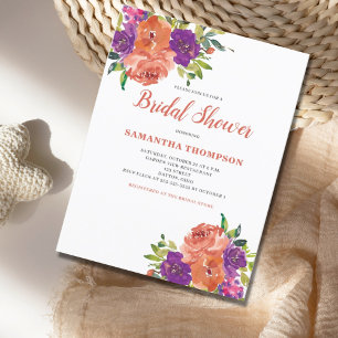 Terracotta Floral Bridal Shower Invitation  Postcard