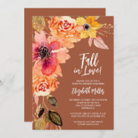 Terracotta Floral Bridal Shower Invitations