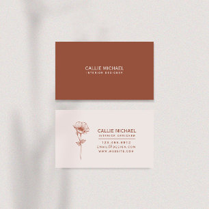 Terracotta Floral Business Card