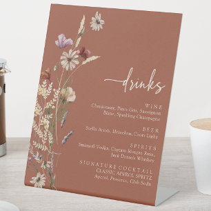 Terracotta Floral Drinks Sign