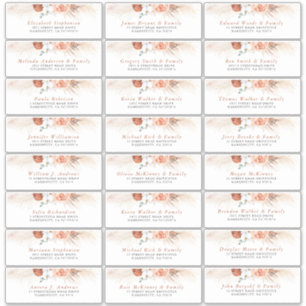 Terracotta Floral Individual Guest Address Labels