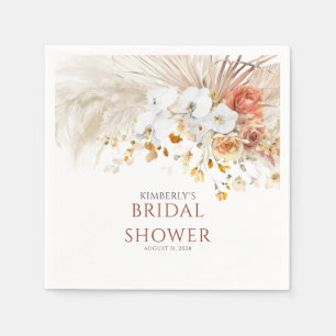 Terracotta Floral Pampas Grass Any Event Napkin