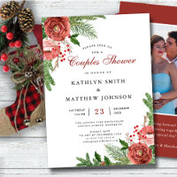 Terracotta Floral Pine Bough Green Couples Shower