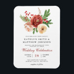 Terracotta Floral Pine Bough Wedding Invitation Magnet<br><div class="desc">Elegant Terracotta Blush Pink White Floral Christmas Pine Foliage Winter Wedding Invitation Magnet. Invite your family,  friends and colleagues to celebrate your special day with this elegant,  stylish and modern wedding invitation Magnet. All the texts are pre-arranged for you to personalise easily and quickly with your own details.</div>