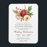 Terracotta Floral Pine Bough Wedding Invitation Magnet<br><div class="desc">Elegant Terracotta Blush Pink White Floral Christmas Pine Foliage Winter Wedding Invitation Magnet. Invite your family,  friends and colleagues to celebrate your special day with this elegant,  stylish and modern wedding invitation Magnet. All the texts are pre-arranged for you to personalise easily and quickly with your own details.</div>