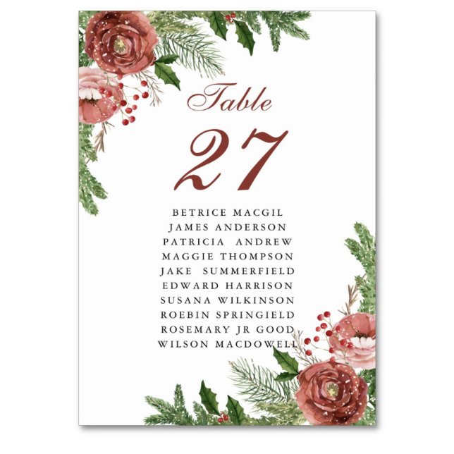 Terracotta Floral Ping Bough Wedding Guest Name  Table Number (Creator Uploaded)