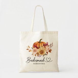 Terracotta Floral Pumpkin Bridemaid Tote Bag