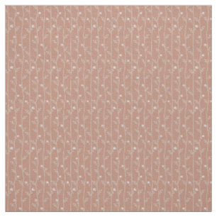 Terracotta Floral Stripe Rustic Countryside Charm Fabric