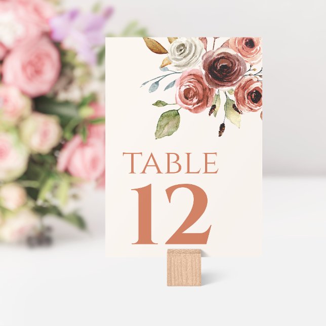 Terracotta Floral Table Number (Creator Uploaded)