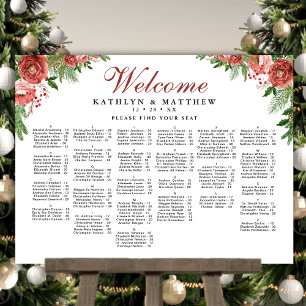 Terracotta Floral Wedding Alphabetical Seating Poster
