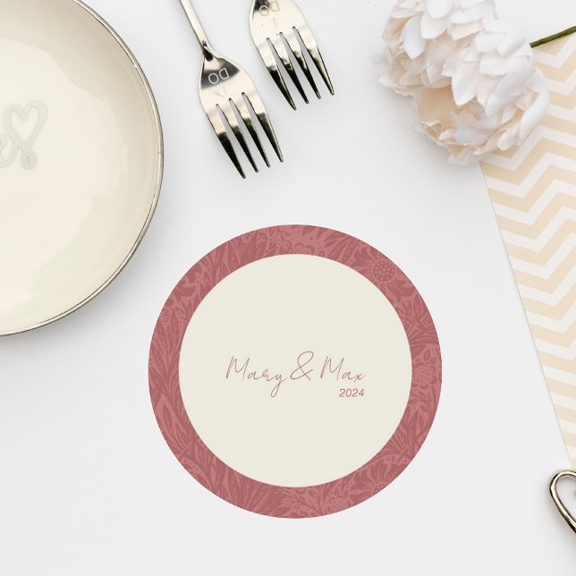 Terracotta Floral Wedding Coaster (Creator Uploaded)