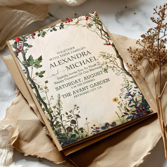 Terracotta Floral Wedding Invitation (Creator Uploaded)