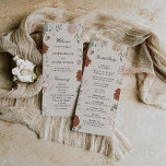 Terracotta Floral Wedding Program Template<br><div class="desc">Complete your wedding day with this elegant and customisable wedding program, designed to match our full invitation suite. Featuring a clear layout of your ceremony details, this program is the perfect way to guide your guests through your special day. Personalise it with your own text to match the style and...</div>