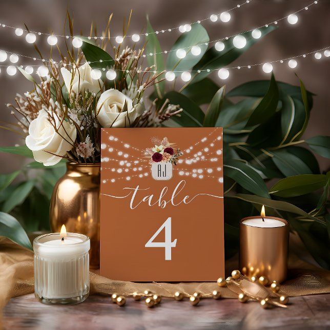 Terracotta Floral Wedding Table Number (Creator Uploaded)