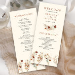 Terracotta Floral Wildflower Cream Wedding Program<br><div class="desc">Elegant program featuring beautiful rustic wildflowers and modern typography.</div>