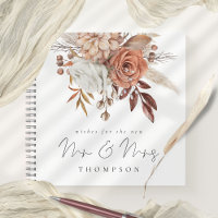 Terracotta Florals Wishes New Mr Mrs Guest Book
