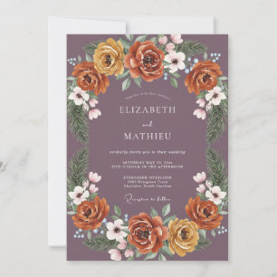 Terracotta Flourishing Autumnal Wedding Invitation