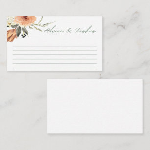 Terracotta Flower advice and wishes bridal shower  Enclosure Card