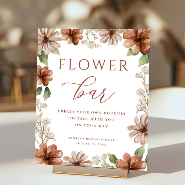 Terracotta Flower Border Flower Bar Poster (Creator Uploaded)