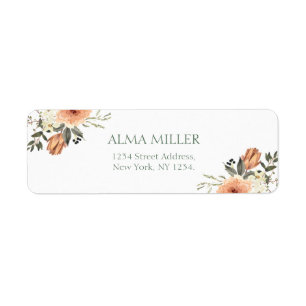 Terracotta Flower Return Adress Return Address Label