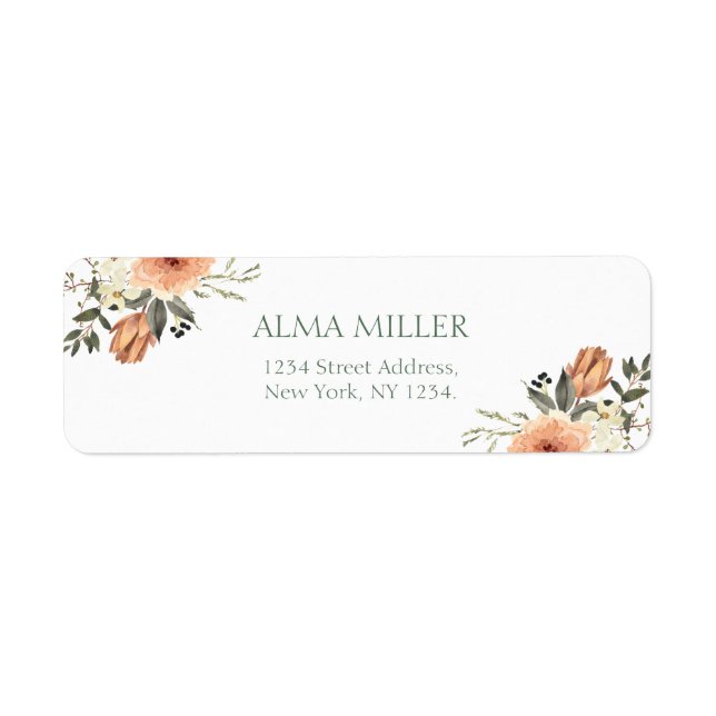 Terracotta Flower Return Adress Return Address Label (Front)