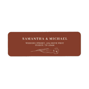 Terracotta Flower Wedding address Return Address Label