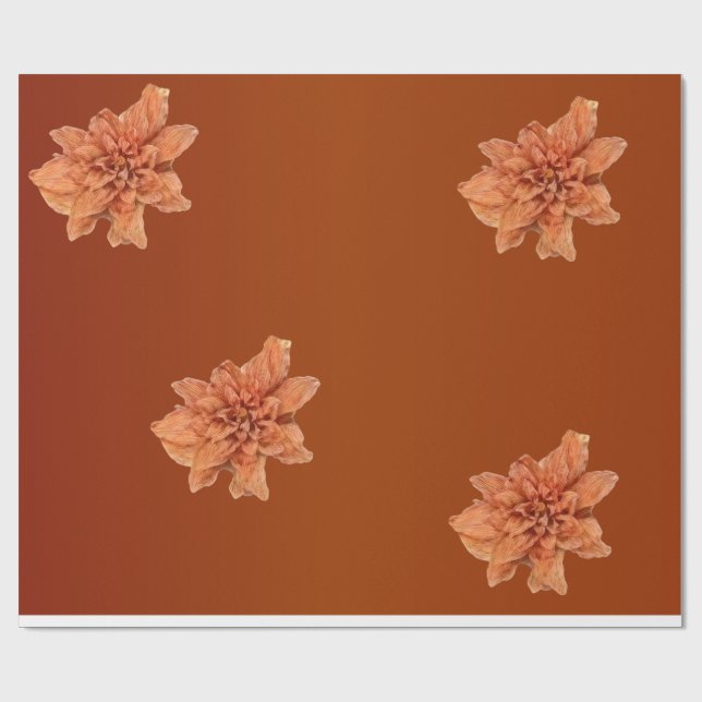 Terracotta Flower Wrapping Paper (Flat)