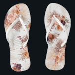 Terracotta Flowers and Pampas Grass Seaside Thongs<br><div class="desc">Terracotta flowers and pampas grass elegant flip flops for any party</div>