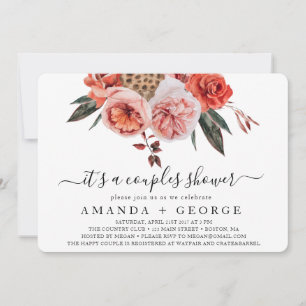 Terracotta Flowers boho couple shower Invitation