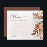 Terracotta Flowers Boho Fall Wedding Advice Card<br><div class="desc">Create a lasting keepsake with these beautiful, terracotta fall floral themed wedding advice cards. Let your guests share their heartfelt wisdom and well wishes for a happy marriage. These charming cards are perfect for any couple planning a bohemian fall wedding. They're a lovely alternative to a traditional guestbook, and will...</div>