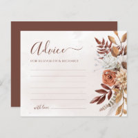 Terracotta Flowers Boho Fall Wedding Advice Card