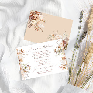 Terracotta Flowers Boho Wedding Accommodation Enclosure Card