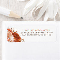 Terracotta Flowers Elegant Boho Label