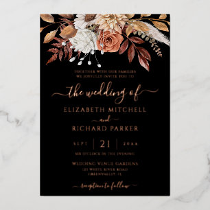 Terracotta Flowers Fall Black Wedding Rose Gold