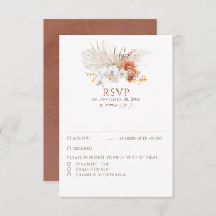 Terracotta Foliage Boho Wedding RSVP