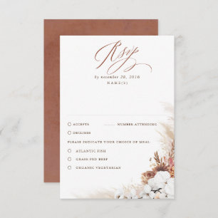 Terracotta Foliage Boho Wedding RSVP