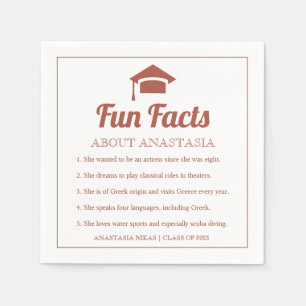 Terracotta Fun Facts class of 2022 graduation cap Napkin