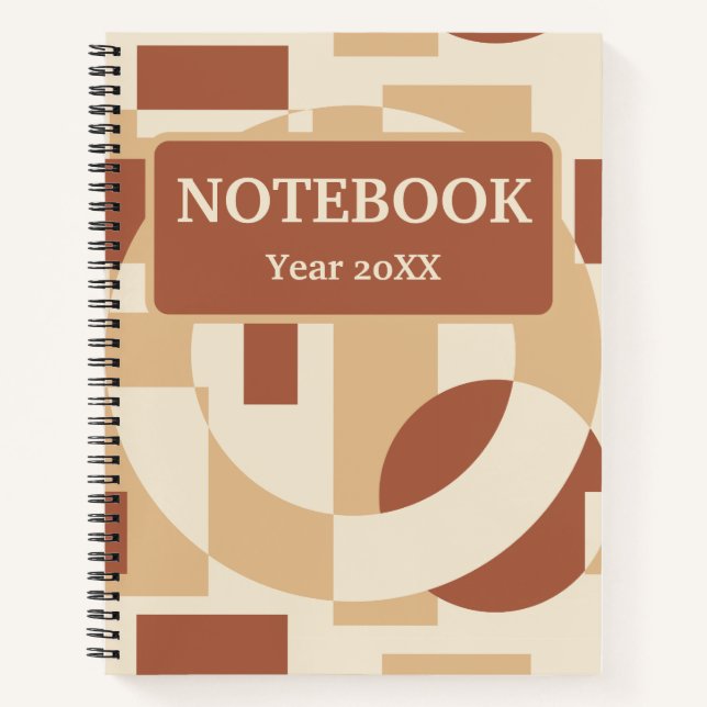 Terracotta geometry Seamless pattern Notebook (Front)