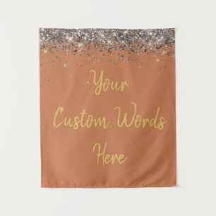 Terracotta Gold Birthday Party Photo Booth Prop Tapestry