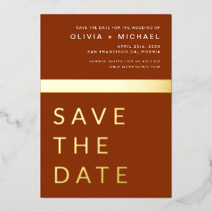 Terracotta Gold Save the Date Elegant