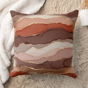 Terracotta Gold Vein Marble - Warm Luxury (1) Cushion