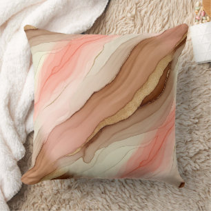 Terracotta Gold Vein Marble - Warm Luxury (2) Cushion