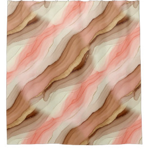 Terracotta Gold Vein Marble - Warm Luxury (2)      Shower Curtain