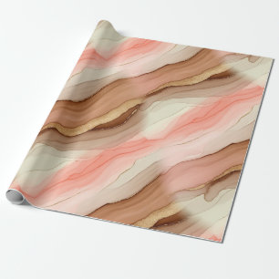 Terracotta Gold Vein Marble - Warm Luxury (2) Wrapping Paper